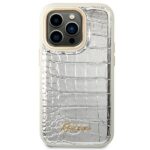 Guess GUHCP14LHGCRHS iPhone 14 Pro 6,1" silver hardcase Croco Collection - imagine 3