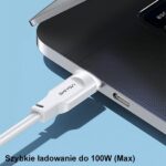USAMS cable USB-C to USB-C 100W 1.2m Port Display Fast Charging Lithe Series green SJ567USB04 - imagine 5