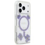 Case Guess Resin Flowers Glitter MagSafe for iPhone 17 Pro purple - imagine 4