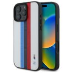 BMW BMHMP16X23PUPTH iPhone 16 Pro Max 6.9" white hardcase M Perf. Tricolor Printed Stripes