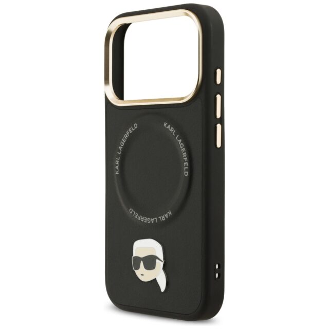 Karl Lagerfeld Big Strap Karl Metal Logo MagSafe Case for iPhone 17 Pro Black - imagine 6
