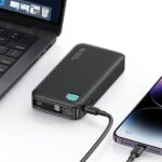 USAMS Powerbank with Retractable Cable USB-CRetractable 10000 mAh PD 20W Fast Charge XY Series Black - imagine 4