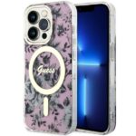 Guess GUHMP14XHCFWSP iPhone 14 Pro Max 6.7" pink hardcase Flower MagSafe