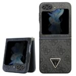 Guess GUHCZF5P4TDPK F731 Z Flip5 black hardcase Leather 4G Diamond Triangle