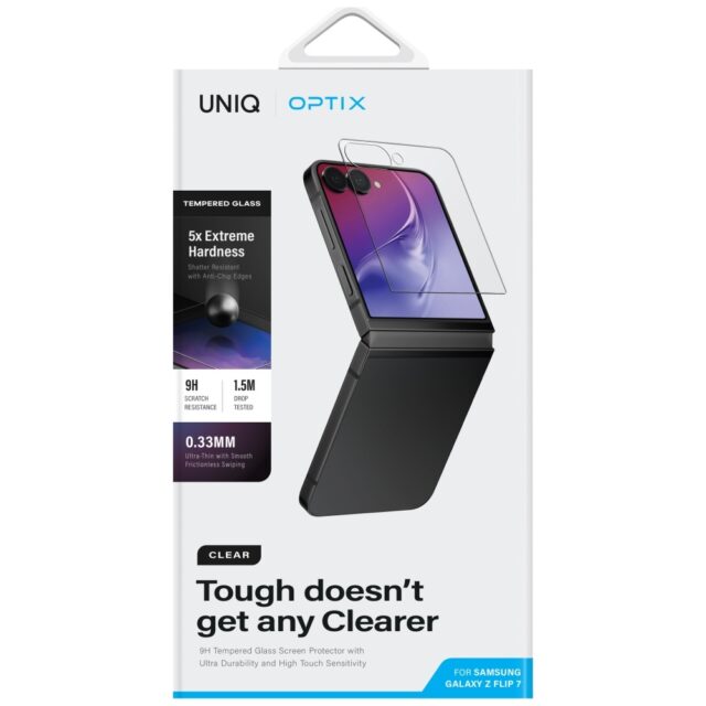 UNIQ Optix Clear tempered glass for Samsung Galaxy Z Flip7 - imagine 3