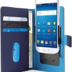 PURO Smart Wallet XL universal case blue 5.1" with photo holder and card slots