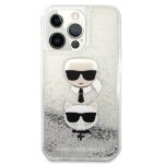 Karl Lagerfeld KLHCP13LKICGLS iPhone 13 Pro / 13 6,1" silver hardcase Liquid Glitter Karl&Cho - imagine 3