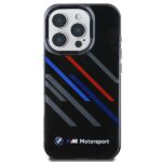 BMW BMHCP16X23HTRAK iPhone 16 Pro Max 6.9" black hardcase Motorsport IML Random Stripes - imagine 3