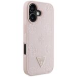 Case Guess Grained Hot Stamp Peony Triangle Logo MagSafe for iPhone 16 pink - imagine 4