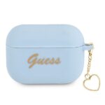 Guess GUAPLSCHSB AirPods Pro cover blue Silicone Charm Heart Collection