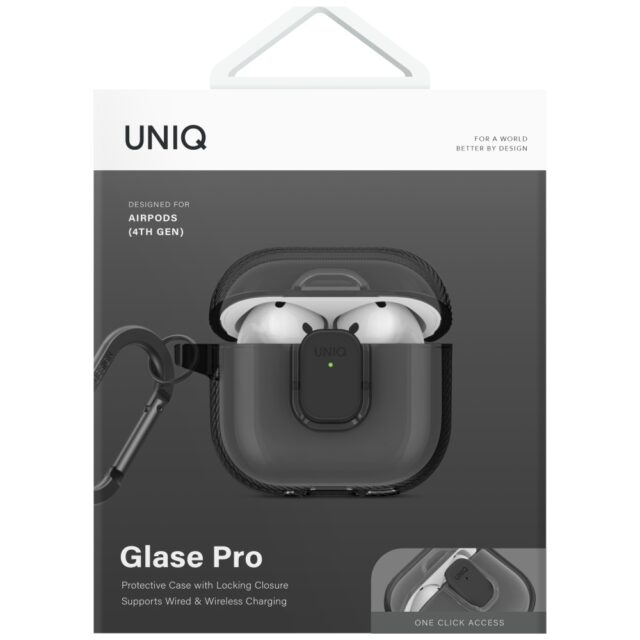 Case UNIQ Glase Pro for AirPods 4 Lock    Case smoke - imagine 2