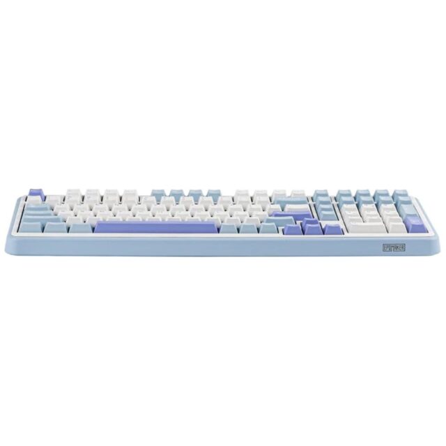 Mechanical keyboard Epomaker TH99 Creamy Jade Switch white-blue - imagine 2