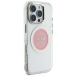 Case Guess IML Metal Colored Circle Classic Logo MagSafe for iPhone 16 Pro Max pink - imagine 4