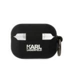 Karl Lagerfeld KLAP2RUNIKK AirPods Pro 2 (2022/2023) cover black Silicone Karl Head 3D - imagine 2