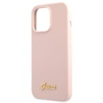 Guess GUHCP13XLSLMGLP iPhone 13 Pro Max 6.7" light pink hardcase Silicone Script Gold Log - imagine 6