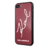 Karl Lagerfeld KLHCI8DLKSRE iPhone 7/8SE 2020 / SE 2022 red hard case Signature Glitter - imagine 2