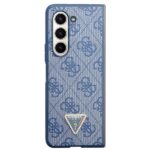 Guess GUHCZFD5P4TDPB F946 Z Fold5 blue hardcase Leather 4G Triangle Strass - imagine 2