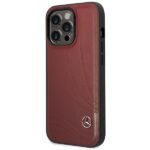 Mercedes MEHCP14L8ROLR iPhone 14 Pro 6.1" Red Hardcase Leather Wave Pattern - imagine 2