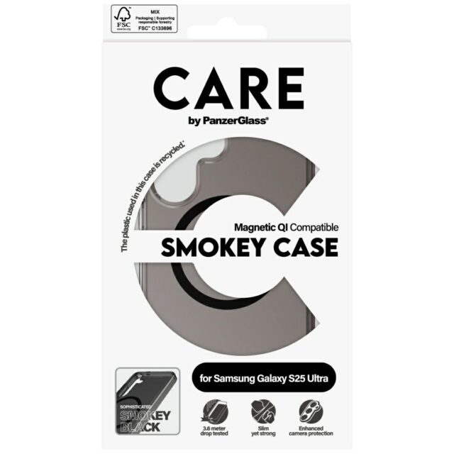 CARE by PanzerGlass Flagship Urban Combat Black QI Case for Samsung Galaxy S25 Ultra Smoke - imagine 4
