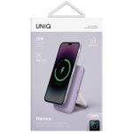 UNIQ Powerbank Hoveo 5000mAh USB-C 20WPD Fast charge Wireless Magnetic liliowy/lilac lavender - imagine 7