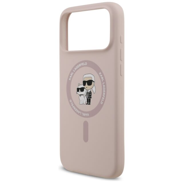 Karl Lagerfeld Silicone Karl&Choupette Ring MagSafe Case for iPhone 17 Pro Max Pink - imagine 6