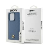 DKNY DKHMP15LPSHRPSB iPhone 15 Pro 6.1 inch blue hardcase Leather Monogram Pattern Metal Logo MagSaf - imagine 8