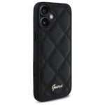 Guess GUHCP16SPSQSQSK iPhone 16 6.1" black hardcase Quiled Metal Logo - imagine 4