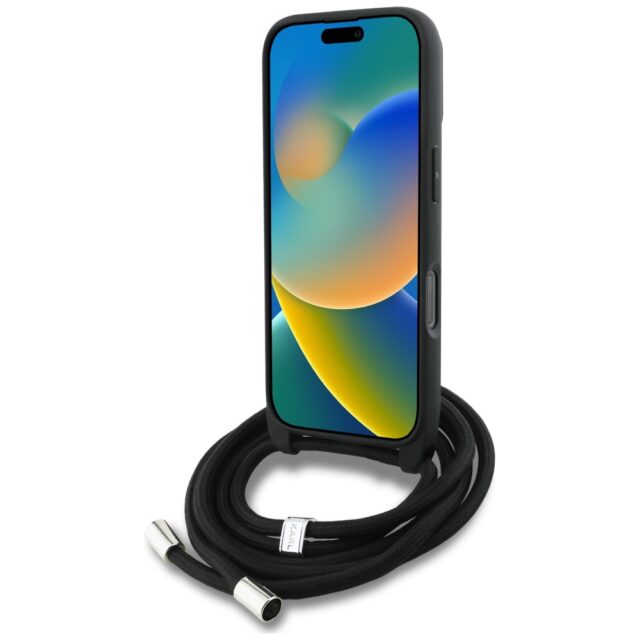 Case Karl Lagerfeld Crossbody Grained    Pattern & Logo for iPhone 16 Pro Max grey - imagine 4