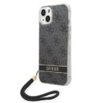 Guess GUOHCP14MH4STK iPhone 14 Plus / 15 Plus 6.7" black hardcase 4G Print Strap