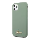Guess GUHCN58LSLMGKA iPhone 11 Pro khaki hard case Silicone Vintage Gold Logo - imagine 2