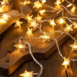 Lampki choinkowe LED snowflake/star -    10m/80 lampek ciepłe białe/warm white zasilane bat. 3xAA EHD-LS06 - imagine 6