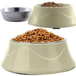 Double Dog Cat Bowl Extralink Pets, Metal 2-in-1 for Dry Wet Food and Water pet-824 - imagine 3