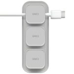 UNIQ Pod Mag magnetic cable organizer + base grey