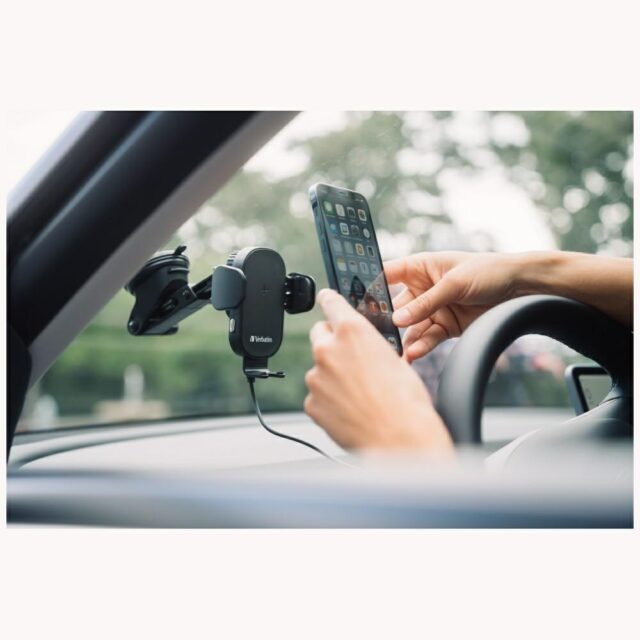 Car holder with wireless charger Verbatim FWC-01 15W Qi black 49552 - imagine 8