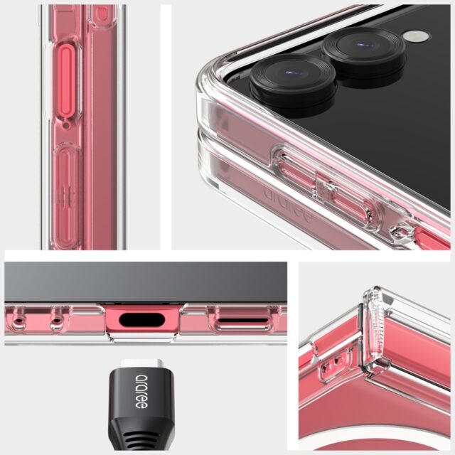 Case Araree Duple 360 M MagSafe Qi2 for Samsung Galaxy Z Flip7 transparent - imagine 3