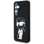 Case Karl Lagerfeld Silicone Graffiti Ikonik Printed Logo MagSafe for Samsung Galaxy S25 black - imagine 2