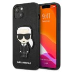 Karl Lagerfeld KLHCP13MOKPK iPhone 13 / 14 / 15 6,1" black hardcase Saffiano Ikonik Karl`s Patch