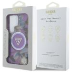 Case Guess Glitter Flowers Triangle Buttons MagSafe for Samsung Galaxy S25 Ultra purple - imagine 8