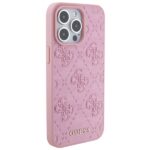 Guess GUHCP15LP4EPMP iPhone 15 Pro 6.1" pink hardcase Leather 4G Stamped - imagine 4
