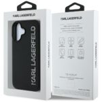 Case Karl Lagerfeld HC 3D Rubber Elongated Glitter for iPhone 16 black - imagine 8