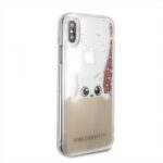 Karl Lagerfeld KLHCPXPABGNU iPhone X pink gold hard case Liquid Glitter - imagine 3