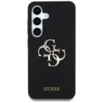 Case Guess Silicone Big 4G Logo Bottom Script Samsung Galaxy S25 black - imagine 3