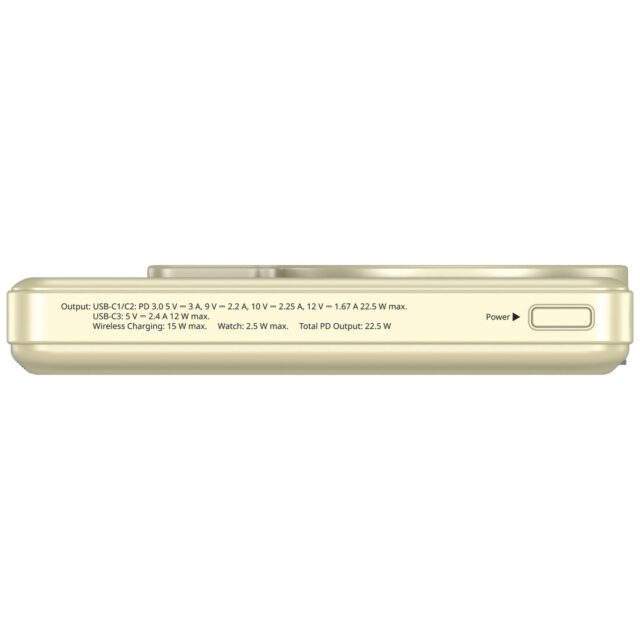 Powerbank Verbatim Charge n Go 10000mAh with stand Magnetic Wireless TFT display 2xUSB-C cable gold - imagine 5