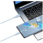 Cable USAMS Green Series SJ714 18W 3A USB-A to USB-C 1m blue - imagine 10