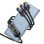 USAMS Braided cable U83 3in1 66W 1.2mDigital Display PD Fast Charge (lightning/microUSB/USB-C) black - imagine 6