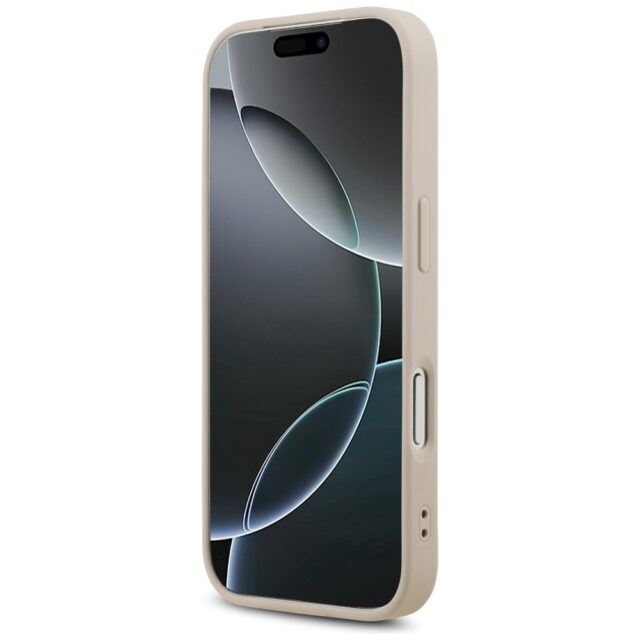 Guess Leather 4G Triangle Strass MagSafe Case for iPhone 17 Pro Pink - imagine 5