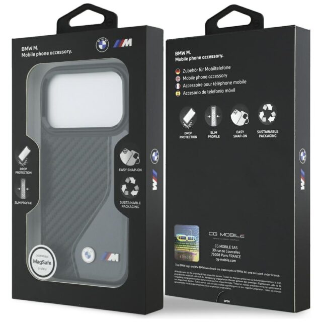 Case BMW M Carbon Logo MagSafe for iPhone 17 Pro anthracite - imagine 8