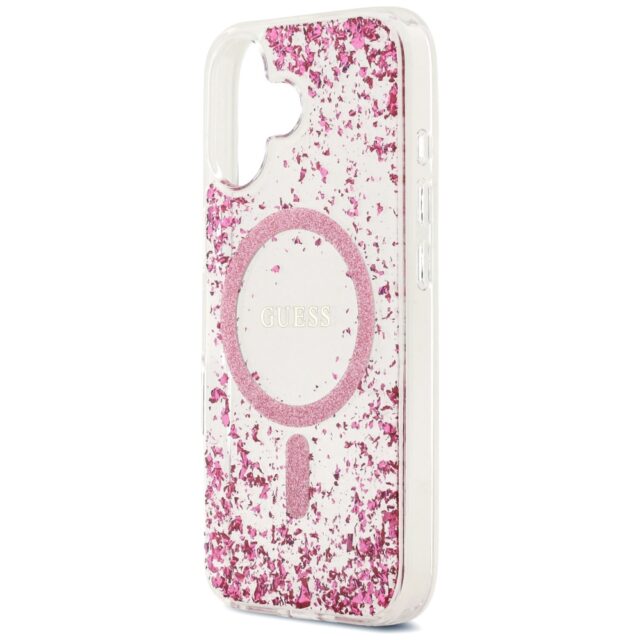Guess Resin Bottom Glitter MagSafe Case for iPhone 17 Pink - imagine 6