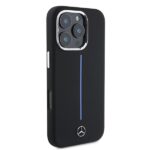 Mercedes MEHMP16X23SUMBK iPhone 16 Pro Max 6.9" black hardcase Silicone Blue Stripe MagSafe - imagine 4