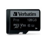 Verbatim 128GB microSD Card + Adapter Pro U3 black 47044 - imagine 2